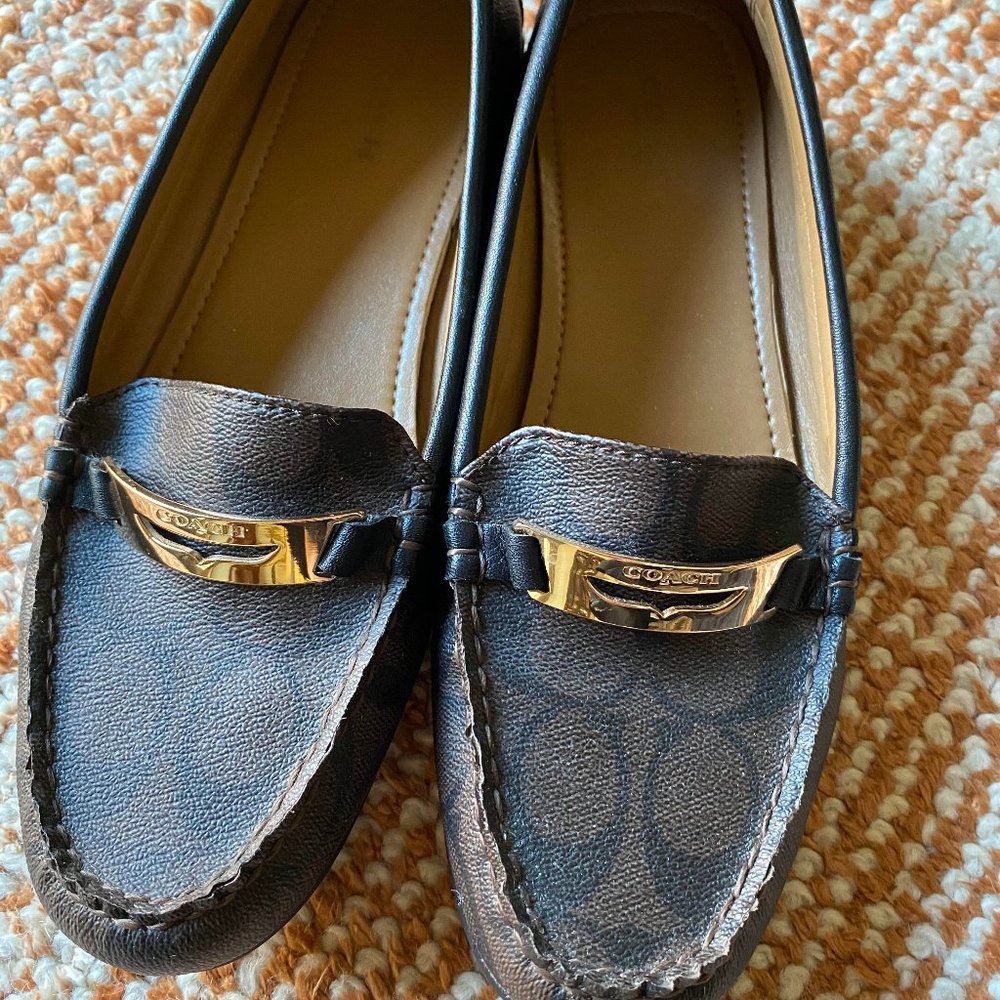 Signature jacquard leather slip-on loafer